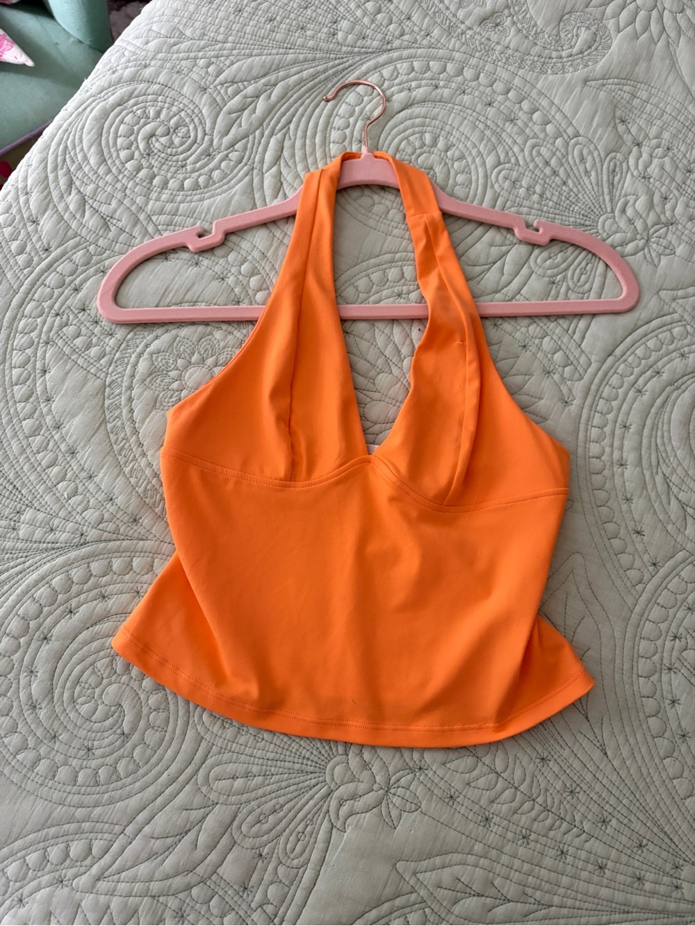 Free People Orange Halter Crop Top - Picture 3 of 7